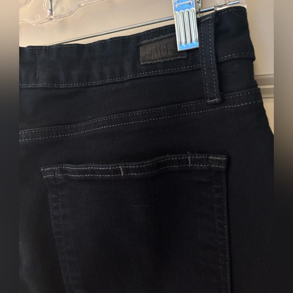 Paige Hoxton High Rise Skinny Jeans, Extra Dark Wash, Size 30 - Picture 7 of 12